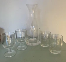 La Rochere Bee Carafe France 34oz Embossed Dragonfly Goblet Old Fashioned CHOICE