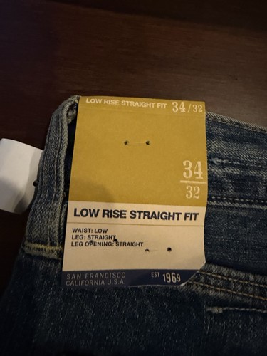 Pantalones de mezclilla GAP 1969 para hombre 34x32 años 90 tiro suelto calce recto nuevos con etiquetas - Imagen 5 de 7