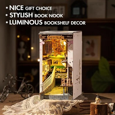 Rolife DIY Book Nook Miniatur Puppenhaus Kit Bücherecke Modellbausatz Mit LED