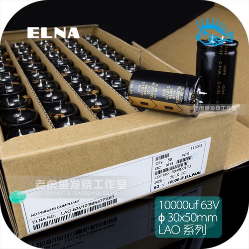 ELNA 10000UF 63V10000uF FOR AUDIO 30*50mm Audio Filter Electrolytic Capacitor - Picture 2 of 2