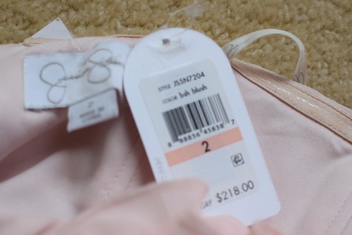 NWT $218 Jessica Simpson Rosette Blush Pink strapless cocktail party Dress 2 - Picture 6 of 8