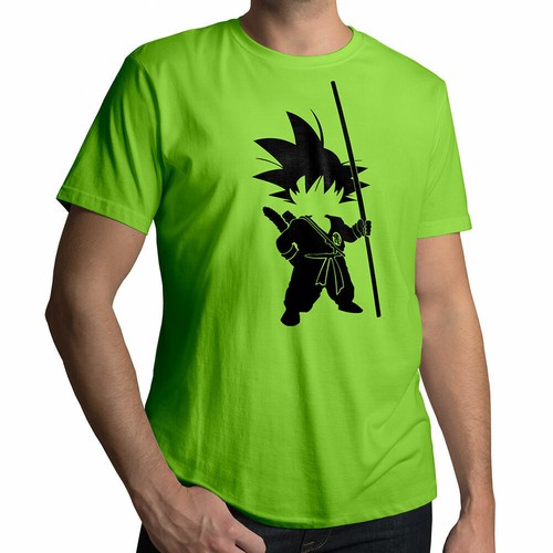 T-Shirt Unisex Herren Damen kurzärmlig Freizeit T-Shirt Anime Sohn Goku Saiyajin Schatten - Bild 14 von 24