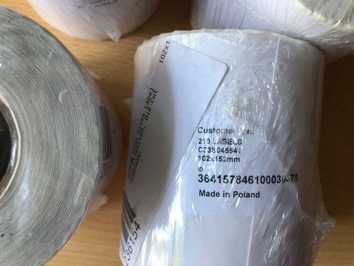 4X Epson High Gloss Label Die-cut Roll 102mm x152mm 210 Etiketten C33S045541 - Bild 2 von 4
