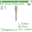 1x Dental Orthodontic Micro Fixture (TADS) L-8.0mm Titanium Mini Screw