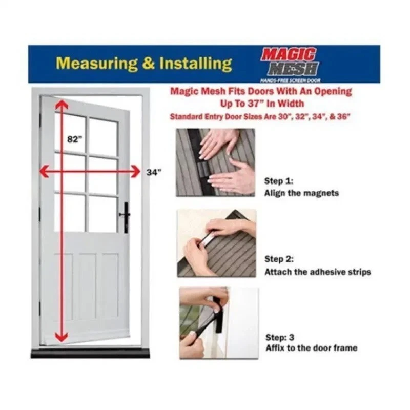 Moustiquaire Rideau Magnétique Porte Sans Perçage Automatique Insecte Mouche - Photo 4/4
