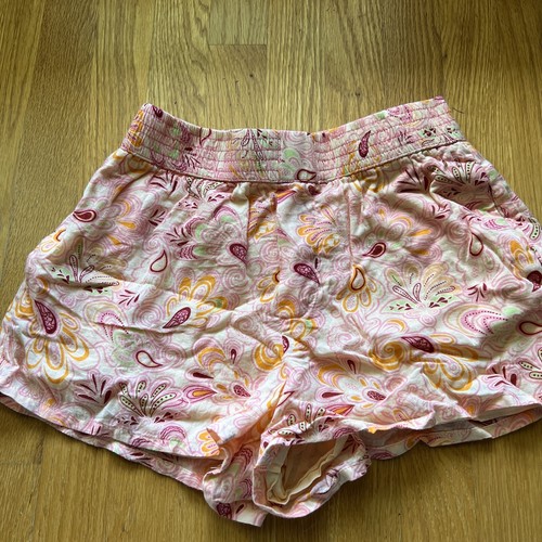 Zara Shorts Womens XS Peach Pink Paisley Elastic Waist Pockets Lined Pull On