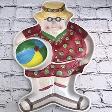 BOSTON WAREHOUSE TRADING BEACH POOL DUDE SERVING PLATTER, CHIP AND DIP TRAY EUC