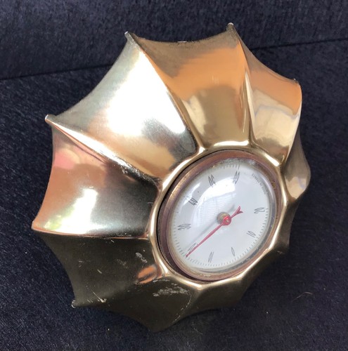 termometro ombrellino anni 50 Francese in ottone massiccio antiquariato - Zdjęcie 3 z 8