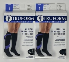 Truform Compression Garment Stockings Firm 20-30 Closed Toe Below Knee XL X2