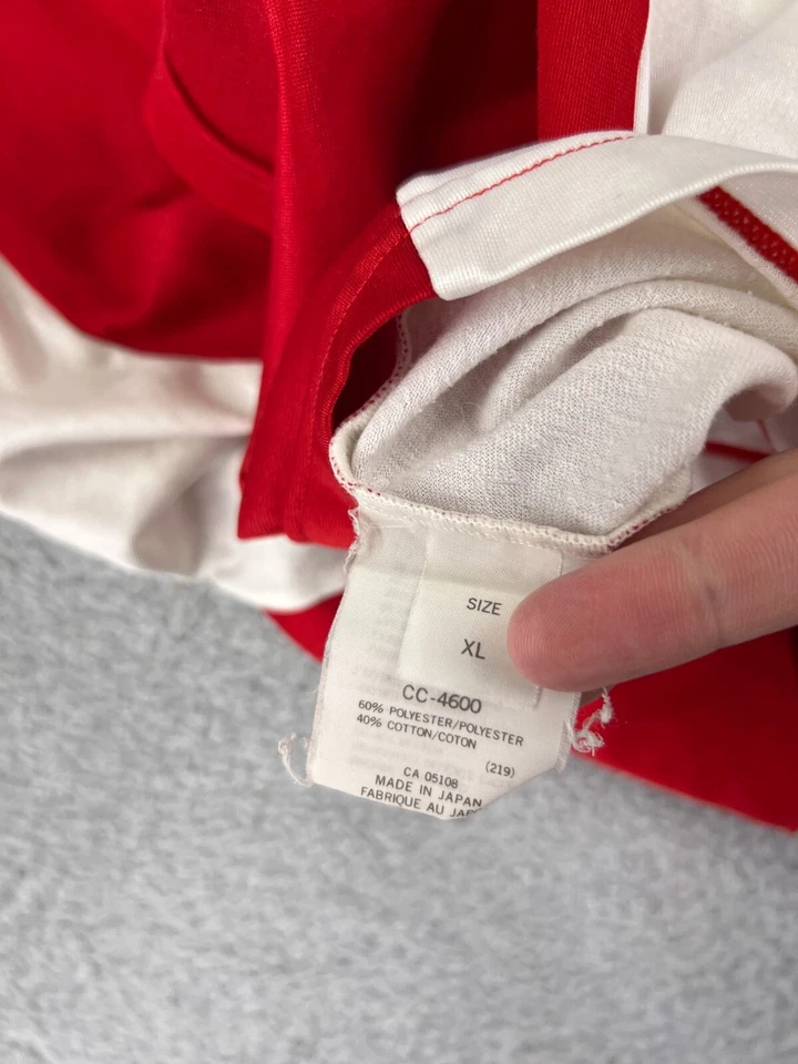 Camiseta deportiva de ciclismo Descente para mujer mediana roja blanca azul hecha en Japón 1/4 cremallera poliéster Foto 4 de 4