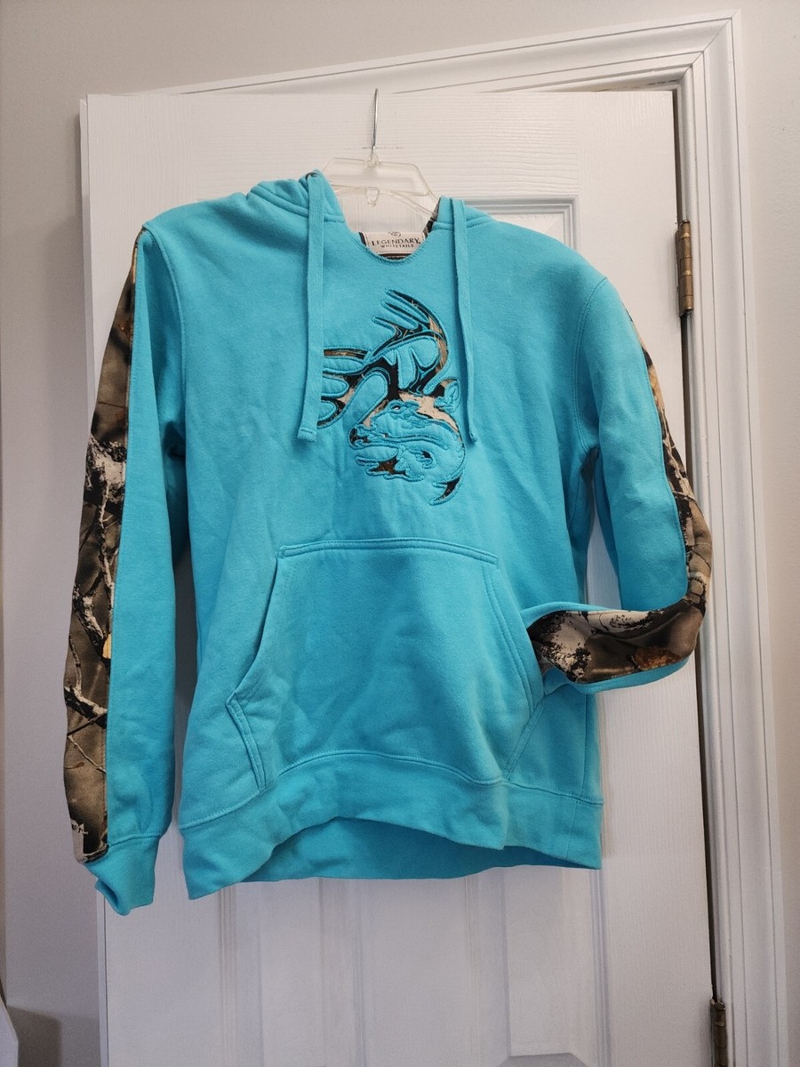 Legendary Whitetails Pullover Hoodie Women's Small Turquoise Camo | eBay