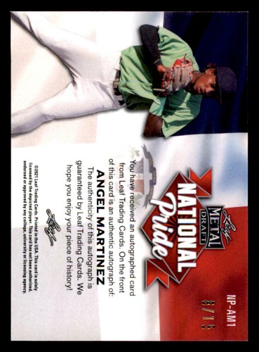 2021 Leaf Metal Draft Blue Crystals #NPAM1 Angel Martinez /15 (ref 235714) - Picture 2 of 2