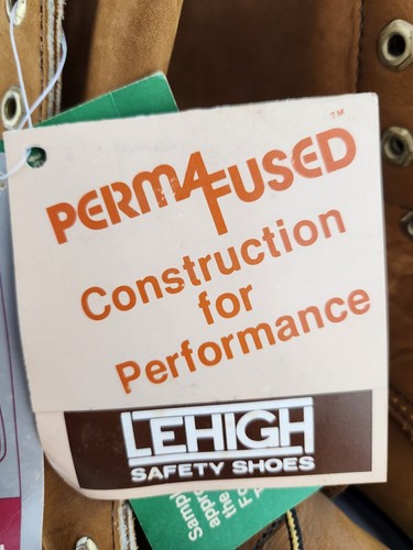 Neu Vintage USA 1980 LEHIGH STAHLKAPPE STIEFEL isoliert Arbeit Bau Größe 12 D - Bild 4 von 12