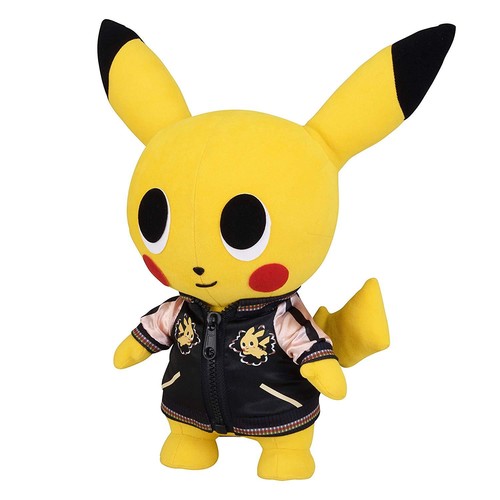 Pokemon Center Original Plüschpuppe Pokemon Time Pikachu Varsity Jacke Ver.