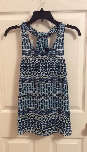 NEU NEU MIT ETIKETT CYNTHIA ROWLEY Damen Gr. XS ärmellos Polyester Tanktop blau elfenbein - Bild 7 von 10