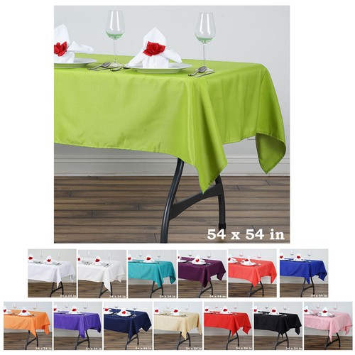 10 Manteles Cuadrados 60"x60" Pulgadas Poliéster Mantel Fiesta 23 COLORES EE. UU. - Imagen 4 de 26