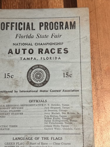 1940s IMCA National Champ Auto Race Program, Florida State Fair, Tampa - Picture 15 of 15