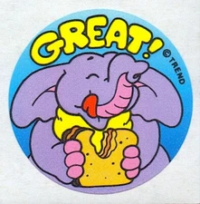 Trend Scratch and Sniff Glossy Peanut Butter Sandwich Stinky Stickers Vtg 80's