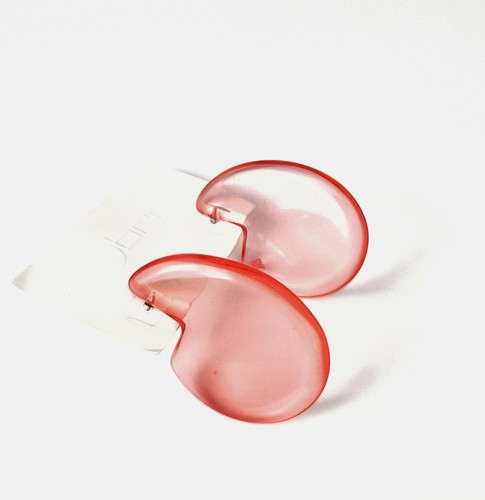 Sobral Classicos Large Encanto Clear Watermelon PInk Artist Made Post Earrings - Picture 6 of 7