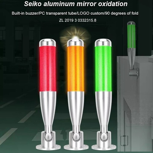 LED Signal Warning Light 24V 220V CNC Tri-color Light Aluminum Alloy Fold Signal - Picture 5 of 13