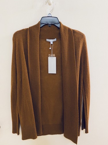 Antonio Melani Women's Ava Shawl Open Front Chestnut Cashmere Cardigan Size L - Picture 2 of 6