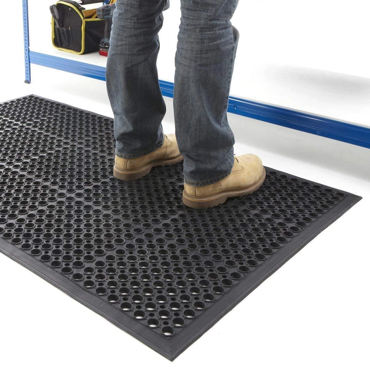 Large Anti Slip Mat Industrial Rubber Matting Safety With Holes