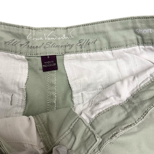 Gloria Vanderbilt Shorts Women's Size 8 Green All-Around Slimming Short Mid Rise - Picture 5 of 15