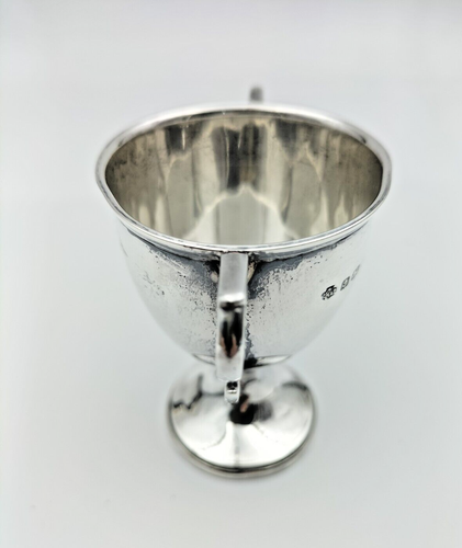 Antique Stirling Silver Oxford Tennis Trophy Hutton & Sons Birm 1916 Silver - AF - Picture 6 of 16
