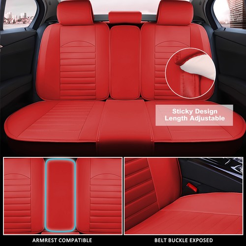For Honda CR-V 5-seats Car Seat Cover Faux Leather Front Rear Cushion Protector - Picture 23 of 24