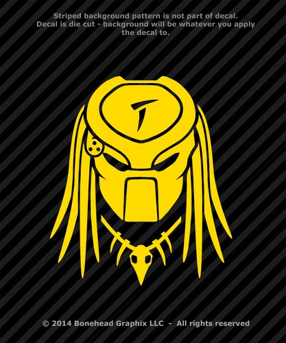 Adesivo per finestra decalcomania vinile ispirato alla maschera Predator - 25 colori - Foto 9 di 27