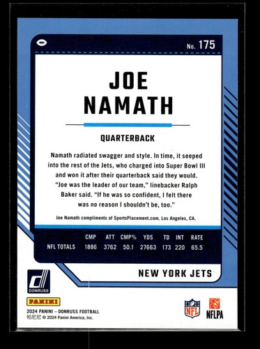2024 Panini Donruss #175 Joe Namath (NM+)(FTB) - Picture 2 of 2
