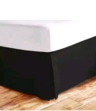 Vtg Linens-N-Things QUEEN EBONY Drop Bedskirt Cotton Linen Blend LNT 14"