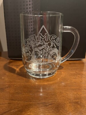 1991 Joe Camel Motorcycle Vintage Glass Mug Cup RJRTC Tobacco Cigarette Glass