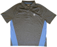 AT T VINTAGE SHORT SLEEVE WORK POLO SHIRT; Gray and Blue, Large 