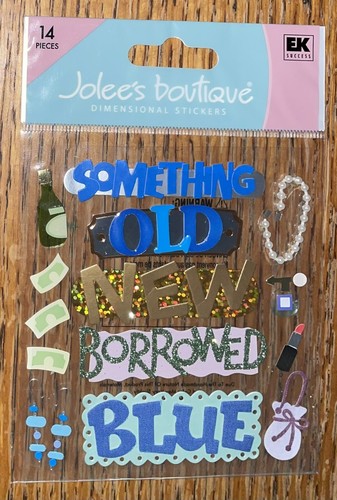 RARE Jolees Wedding Something Old New Borrowed Blue $ Jewerly Scrapbook Stickers - Picture 3 of 5