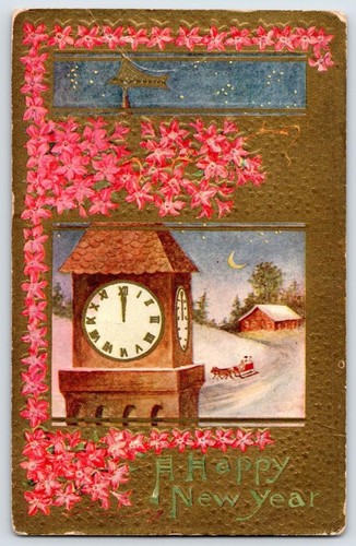 LOTE/10 POSTALES ANTIGUAS FELIZ AÑO NUEVO VINTAGE PRINCIPIOS DE 1900 ESTADO VARÍA #14 - Imagen 3 de 12