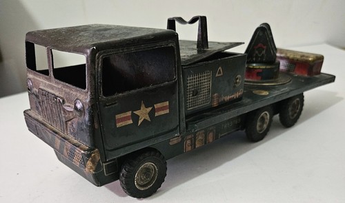 VINTAGE 1950s TIN TOY U.S ARMY CANNON FIRING TRUCK AS IS - Picture 22 of 24