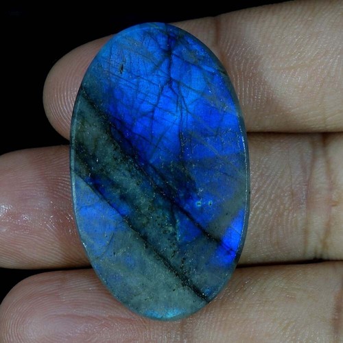 Crown Chakra Blue Flash Labradorite Oval Cabochon Gemstone 53.60 Cts - Picture 2 of 6