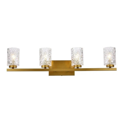 Living District Cassie 4-Light Metal Bath Sconce in Brass and Clear - Picture 1 of 7