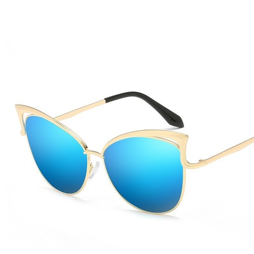 High Quality Cat's Eyes Glasses Women's Sunglasses Silver Gold Plating Fashion - Picture 15 of 17