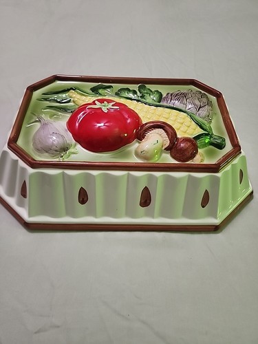Ceramic Vegetable Design Jello Mold Wall Hanging Vintage 1980’s 8" X 11" Japan - Picture 2 of 9