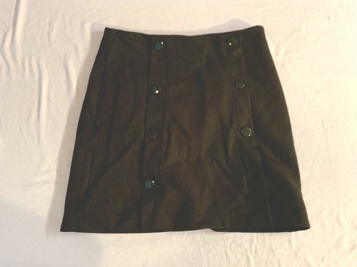 Loft Women's Faux Suede Sailor Shift Skirt EH9 Green Size 4