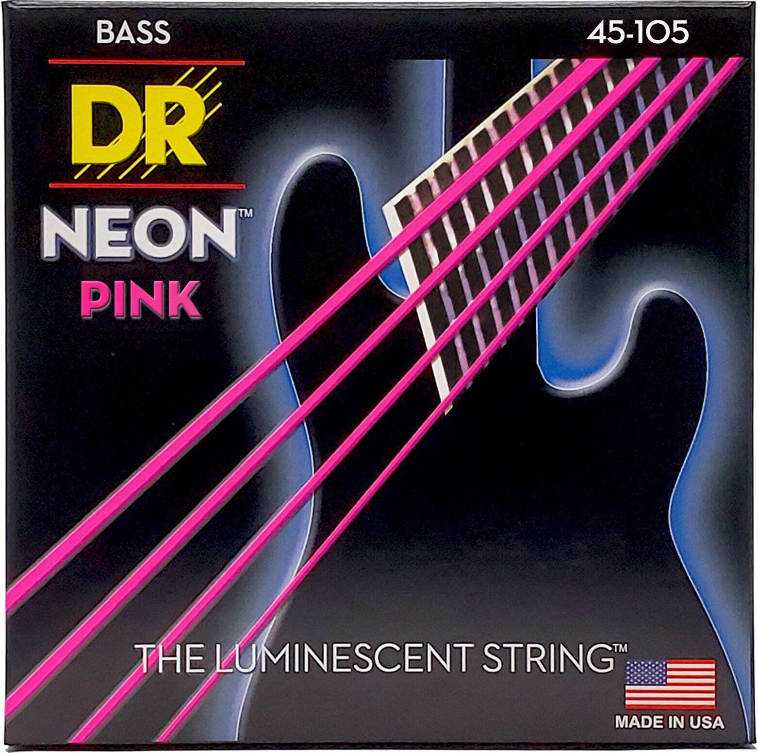 Струнные DR High-Def Neon Pink Bass NPB-45 Medium 45-105 Saiten 4-Струнный 4-х струнный бас