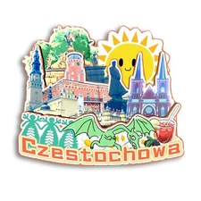 Czestochowa POLAND Refrigerator magnet 3D travel souvenirs wood craft gifts