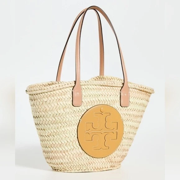 Ella straw tote tory sale burch