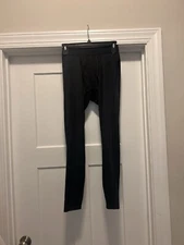 REI Mens Black Lightweight Base Layer Bottoms Ankle Pants Hike Camp Size Small