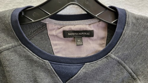 Banana Republic Men's Size XL Gray Charcoal Crewneck Sweatshirt Pullover - Picture 8 of 11