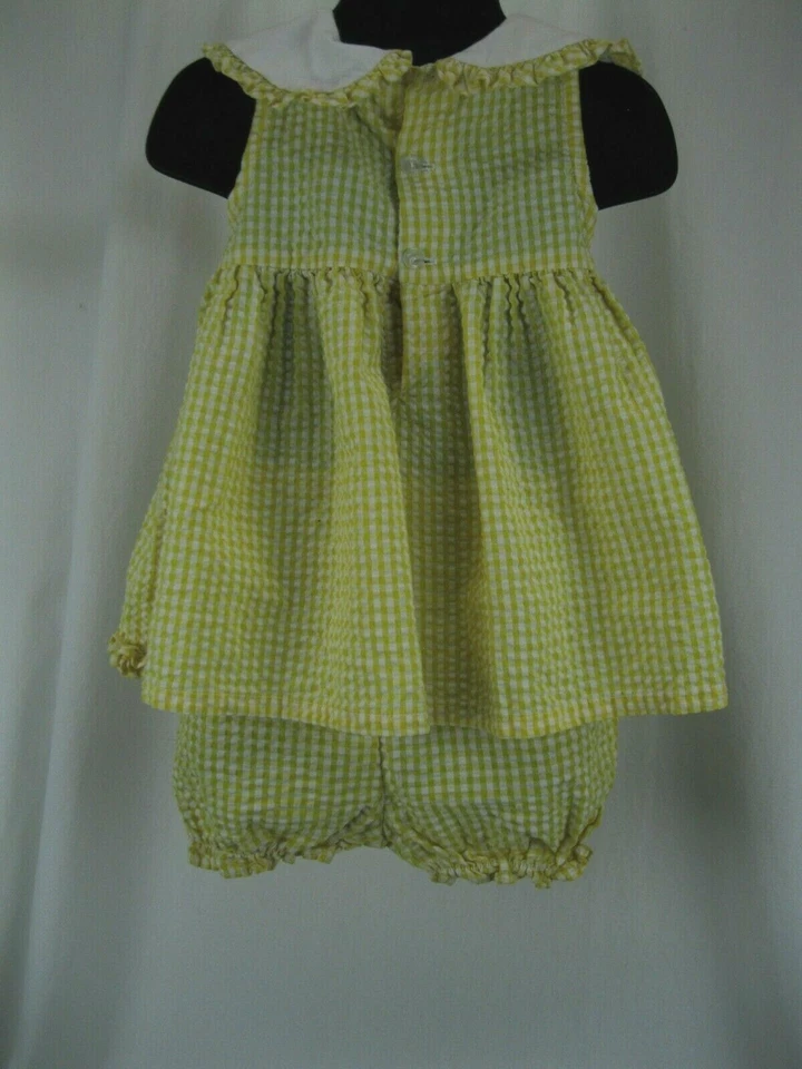 Vestido/Bloomers De Colección BABY TOGS Niñas Seersucker Amarillo/Blanco (Abejas) Talla 18 Meses Foto 2 de 4