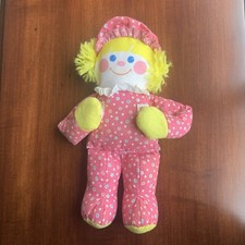 Vintage 1984 Fisher price 1351-1352 Pink Girls Rattle Doll 12"
