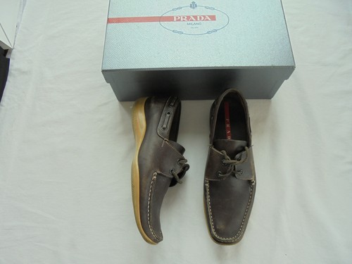 Prada Leder Segelschuhe NP 450€ Slipper Loafer Schuhe Pumps Mokassins 36 36,5 37 - Bild 11 von 12